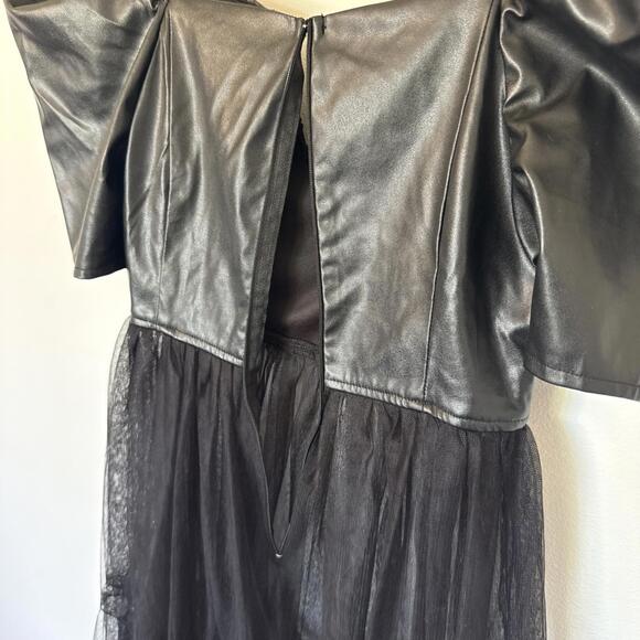 WEDNESDAY Addams ADULT Black Midi Dress Tulle Halloween Gothic Size S See Note - Picture 5 of 9